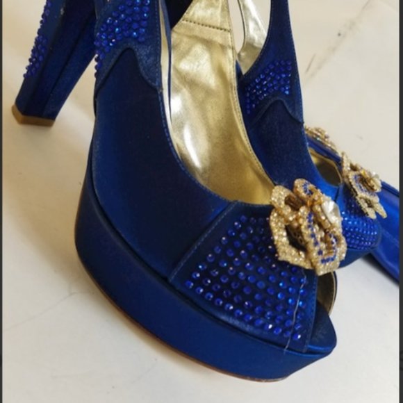 Rare luxury designer Louis David Heels Size 41 & Matching Purse Embellished - Picture 6 of 7
